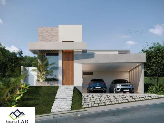 Casa de 3 suites (1 master), piscina aquecida, espaço gourmet com lareira e 4 vagas cobertas