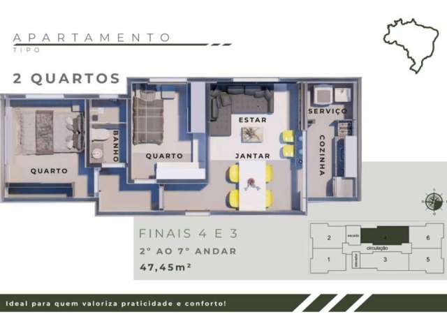 Apartamento com 2 quartos à venda na Rua Brasil, Jardim Leblon, Belo Horizonte por R$ 284.000