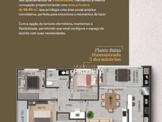 Apartamento com 3 dormitórios à venda, 98 m² - Centro - Presidente Prudente/SP