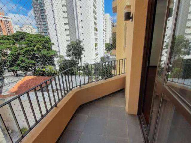 Apartamento com 120m em Moema., com 3 dor. 2 vagas, sacada