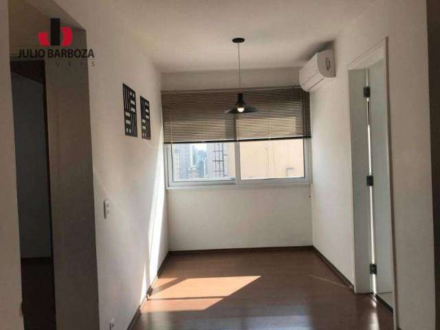 Apartamento totalmente modernizado com ar condicionado, 2 dormitórios, 1 vaga na Vila Olímpia