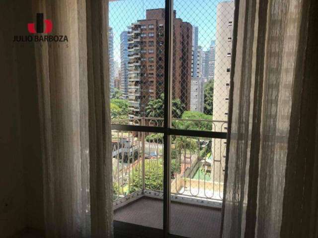 Apartamento com 1 dormitório em Moema pássaros, sacada, e 1 vaga de garagem