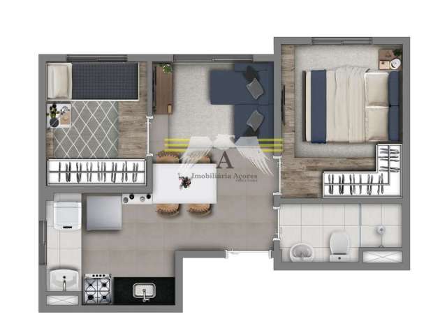 Invista no Futuro! Apartamento na Planta de 34m² à venda, 2 dormitórios, Condomínio Completo em óti