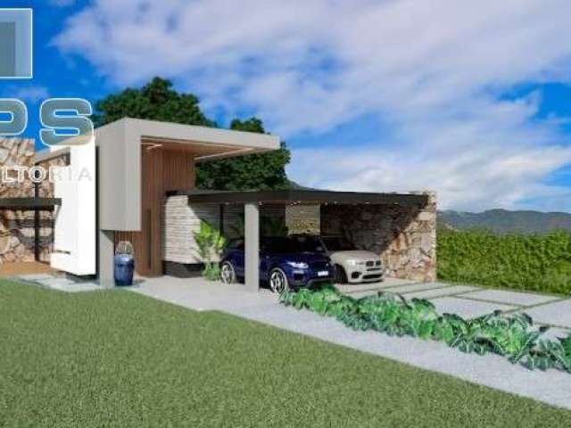 Casa Térrea 4 suítes, salas de estar com pé direito alto em conceito aberto e integrada a  Cozinha e a Área Gourmet, Lavabos, Piscina, tubulação de ág