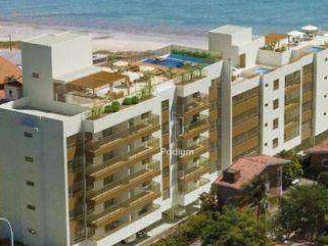 Apartamento semimobiliado com varanda/sacada a beira mar da Praia de Areia Dourada. -AP1580