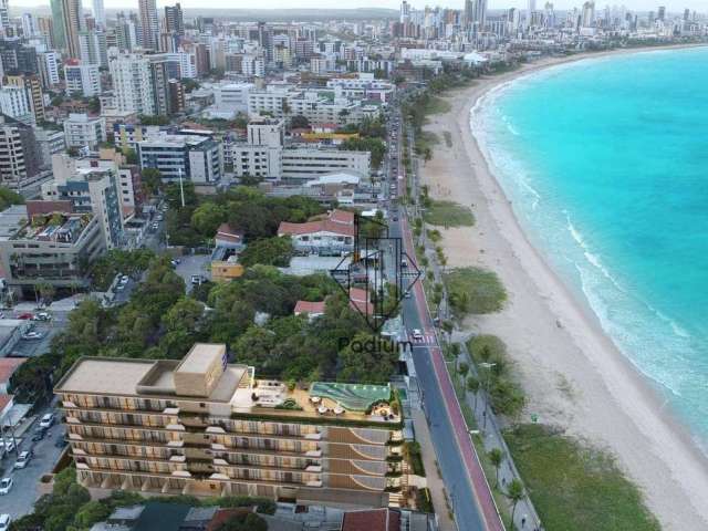 Flats térreo com área privativa a beira mar da praia de Manaíra - FL0388