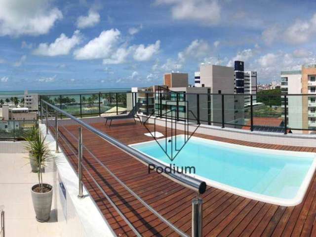 Flat mobiliado com vista  mar a 220m da praia de Intermares -  FL0519