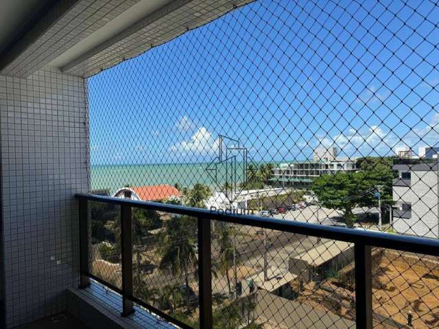 Apartamento com móveis planejados, varanda / sacada gourmet e vista para o mar da praia do Bessa - AP2242