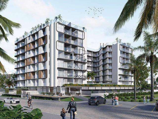 Flats Studio térreo com área privativa a beira mar da praia de Intermares - FL0548