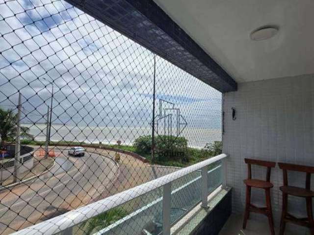 Apartamento de porteira fechada com varanda/sacada e vista definitiva para o mar no Bessa - .AP2392