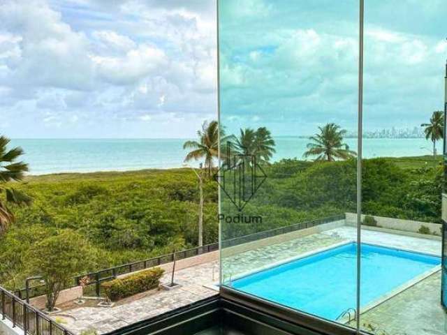 Apartamento de porteira fechada pé na areia e varanda / sacada com vista definitiva para o mar da praia de Intermares - AP2423