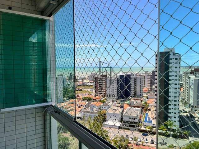 Apartamento com projetados e varanda/sacada com vista definitiva para o mar da praia do Bessa/Jardim Oceania - AP2457