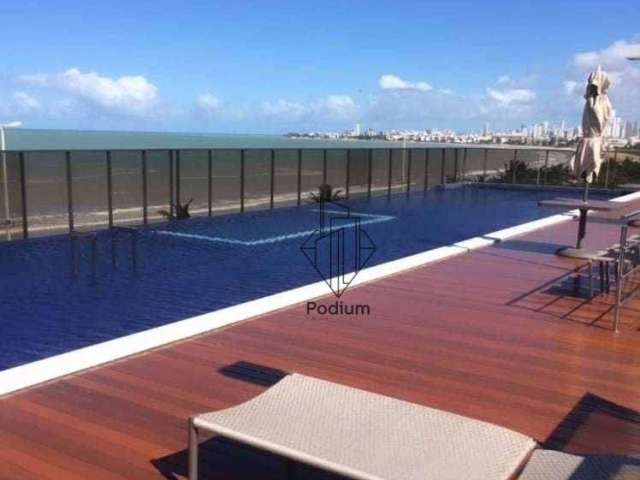 Apartamento de porteira fechada com varanda/sacada e vista definitiva para o mar da Praia de Intermares - AP2469