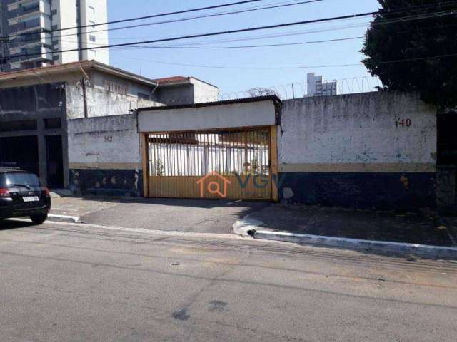 Terreno, 222 m² - venda por R$ 1.200.000,00 ou aluguel por R$ 9.761,60/mês - Cambuci - São Paulo/SP