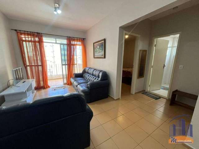 Apartamento de 2 dormitórios com sacada. Guilhermina, Praia Grande.