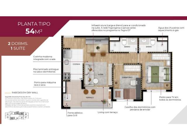 Apartamento com 2 Quartos à venda, 54m² - Mooca