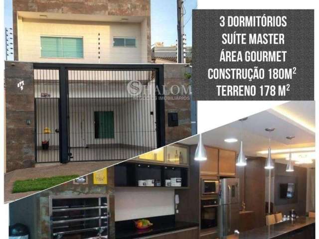 Sobrado à venda em Maringá, Jardim Itália II, com 3 quartos, com 180 m²