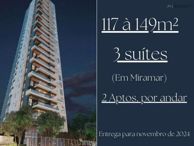 ARVOREDO - Aptos. c/ 03 suítes de 117 a 149m² em Miramar, João Pessoa/PB