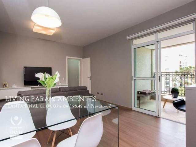 Apartamento 98 m² com sacada, 3 quartos sendo 1 suíte à venda por R$ 840.000 - Alto da Glória - Curitiba/PR