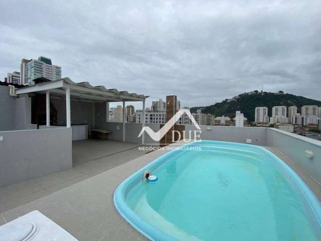 Cobertura com 3 dormitórios à venda, 177 m² por R$ 1.500.000 - Campo Grande - Santos/SP