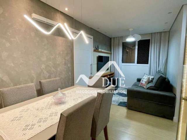 Apartamento com 2 dormitórios e lazer todo decorado e modernizado,  à venda, 46 m² por R$ 310.000 - Areia Branca - Santos/SP