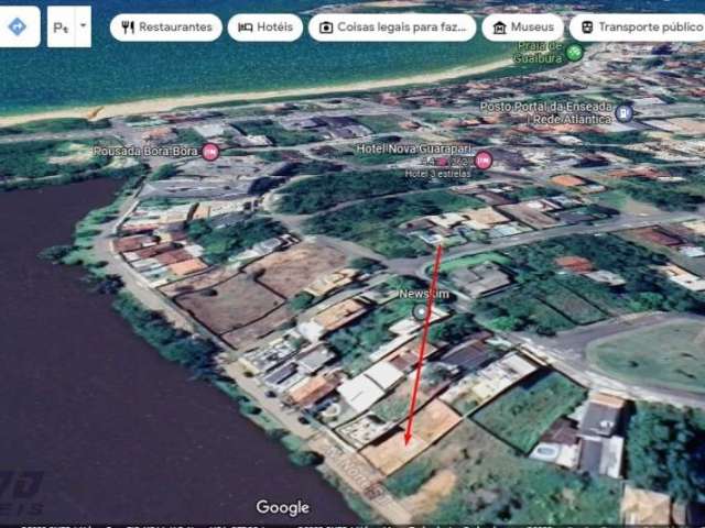 Terreno / Lote murando à venda com 360 m² em Nova Guarapari-ES, frente lagoa.