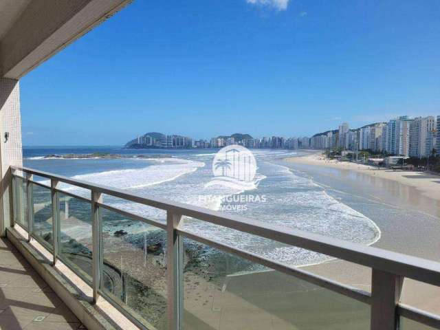 Apartamento conjugado, amplo frente total para o mar com linda vista