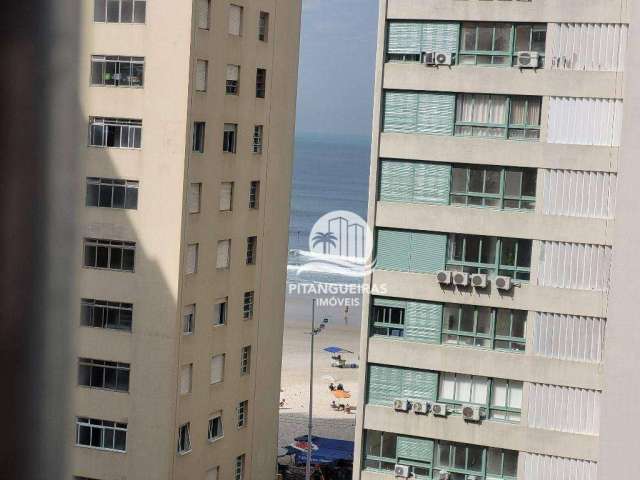 Apartamento de 2 dormitórios e 2 suites na praia da pitangueiras com vista parcial para o mar a 1 quadra da praia.