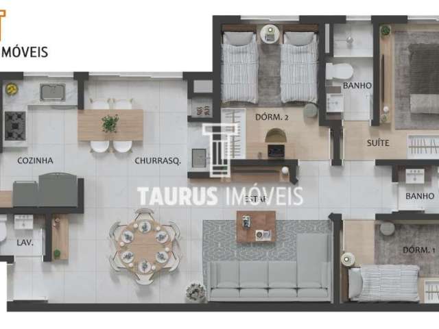 Apartamento 2 suítes, 87m², à venda por R$ 836.600