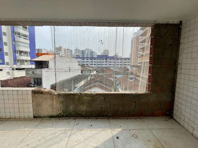 Apartamento em obras 02 dormitórios 01 suite a 300 metros da Praia no Bairro Aviação em Praia Grande/SP