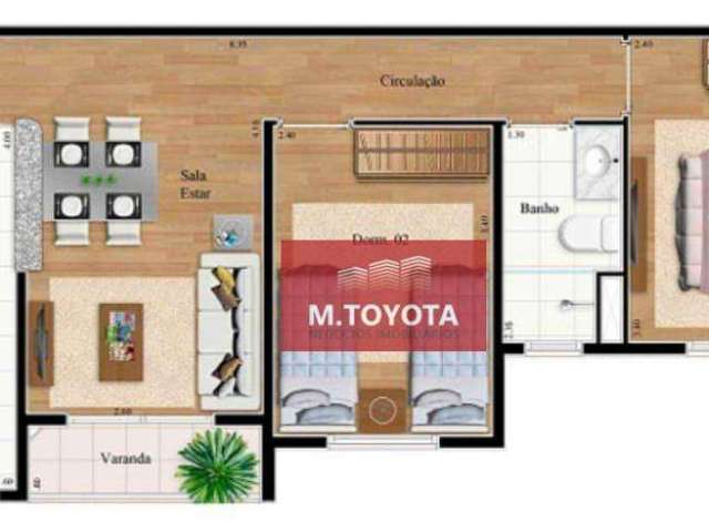 Apartamento com 2 dormitórios à venda, 51 m² por R$ 245.000,00 - Tremembé - São Paulo/SP