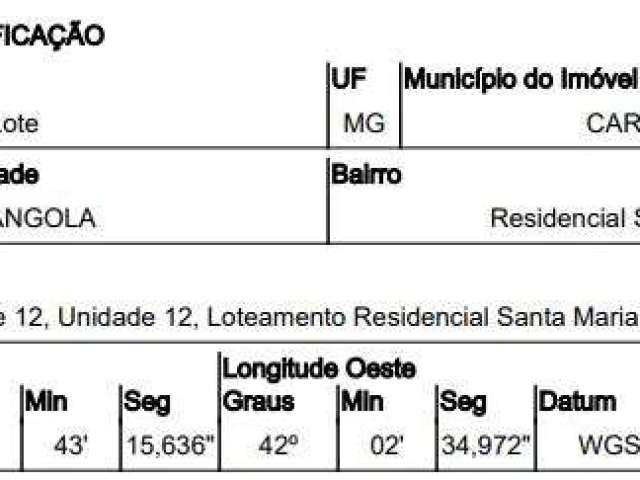 Oportunidade Única em CARANGOLA - MG | Tipo: Terreno | Negociação: Venda Direta Online  | Situação: Imóvel