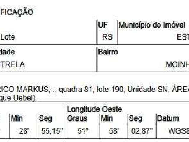 Oportunidade Única em ESTRELA - RS | Tipo: Terreno | Negociação: Leilão  | Situação: Imóvel