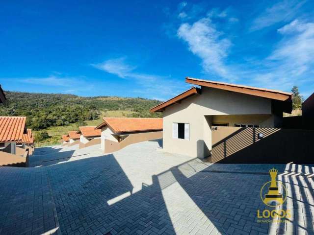 Casa com 2 dormitórios em condomínio fechado à venda, 74 m² por R$ 590.000 - Ribeirão dos Porcos - Atibaia/SP