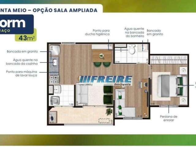 Apartamento com 1 dormitório à venda, 43 m² por R$ 366.700,00 - Campestre - Santo André/SP