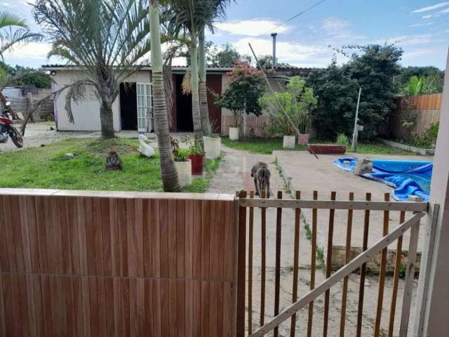 Otima casa a venda, com um terreno todo plano, com 2 dormitorios, 2 banheiro,piscina, e no final do patio um grande galpao(salao de festas) com churrasqueira.&lt;BR&gt;Local muito calmo,seguro, com mu