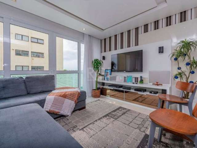 Apartamento para Comprar semi mobiliado de 97 m², 3 dormitórios 2 suítes sendo 1 master com closet, living para 2 ambientes, churrasqueira, cozinha americana montada, banho social, área de serviço e 2