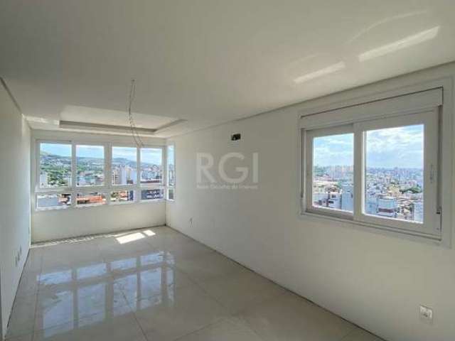 Apartamento Novo de 91m² privativos, 3 dormitórios (1 suíte) com persianas em 2 folhas e piso laminado, living com piso em porcelanato Portobello (90cm x 90cm), sanca em gesso pronta para iluminação, 