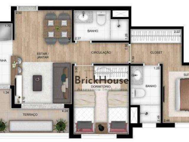 Apartamento 55 m² novo Lapa