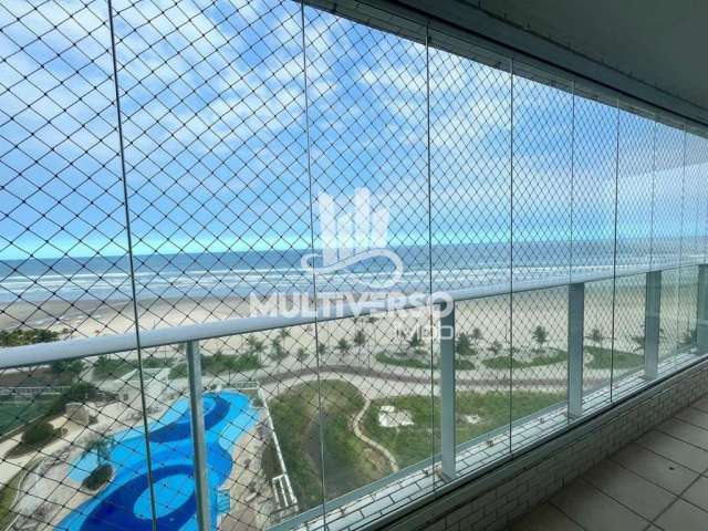 Apartamento 3 dormitórios, sacada gourmet, 2 vagas, lazer completo, pé na areia.