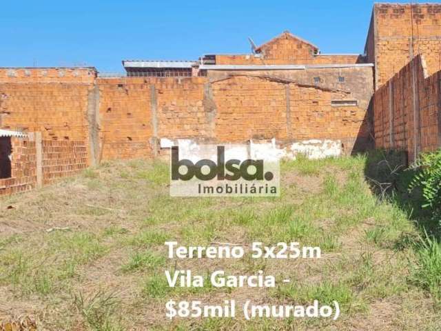 TERRENO Vila Garcia TV 5x25m = 125m2 - R$ 85.000,00