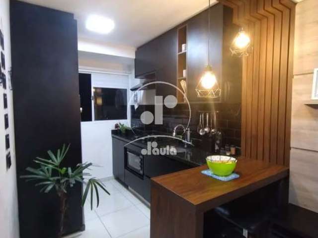 Apartamento no Jardim Vila Rica com 40m2, com 02 Quartos, Sala, Cozinha, 01 Banheiro, com armários planejados, guarda roupa, box, escrivaninha, painel