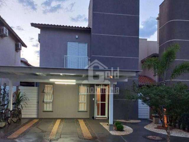 Casa Sobrado Alto Padrão em Condomínio com 3 dormitórios para alugar, 127 m² por R$ 4.777/mês - Parque dos Lagos - Ribeirão Preto/SP