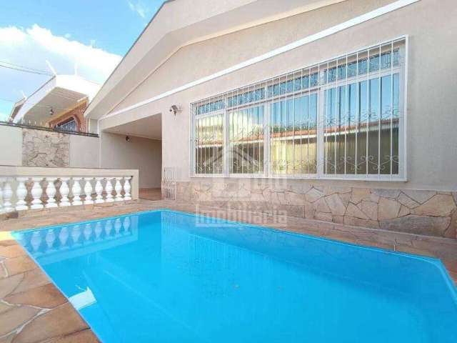 Casa com 3 dormitórios, suíte, piscina e churrasuqueira para alugar, 160 m² por R$ 3.681/mês - Parque dos Bandeirantes - Ribeirão Preto/SP