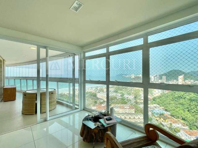 Cobertura Decorada com Vista para o Mar, 4 quartos (4 suítes) à venda, 217 m² por R$ 5.500.000 - Enseada - Guarujá/SP - Imobiliária Mercuri