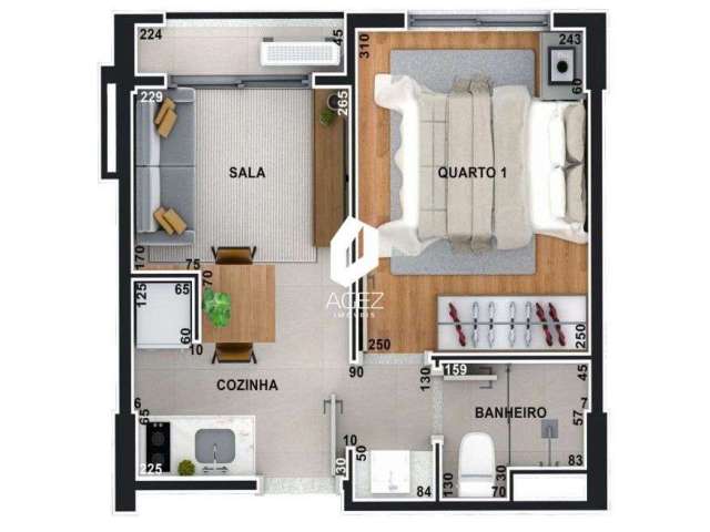 Pronto para morar, apartamento Studio no Lins 236, Centro, Curitiba - PR