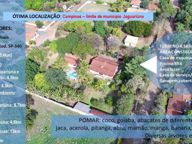 Chácara / sítio com 2 quartos à venda na Luiza Batelo Baptista, 100, Chácaras Bocaiúva Nova, Campinas, 420 m2 por R$ 830.000