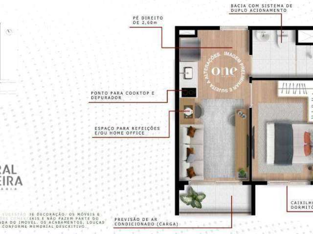 Apartamento com 1 dormitório, 26 m² - venda por R$ 333.900 ou aluguel por R$ 1.100/mês - Brooklin Novo - São Paulo/SP