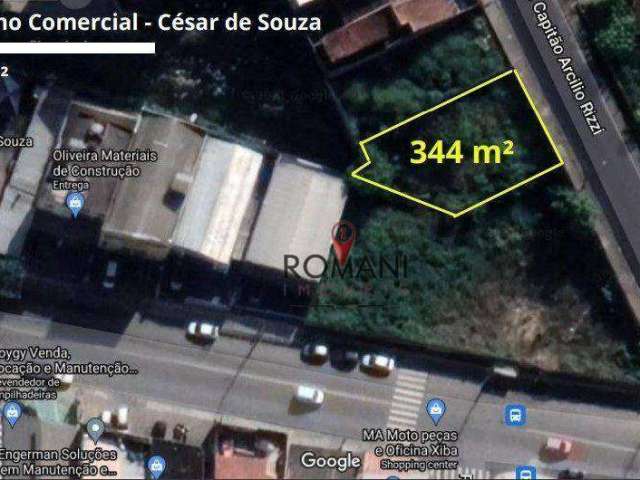 Terreno à venda, 344 m² por R$ 350.000,00 - Cézar de Souza - Mogi das Cruzes/SP