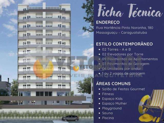 Apartamento com 2 dormitórios à venda, 71 m² por R$ 460.000,00 - Massaguaçu - Caraguatatuba/SP